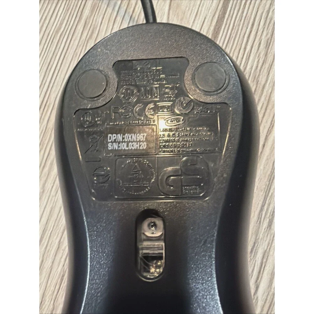Dell 3 Button Optical USB Wired Mouse 0XN967 Black PC Laptop Tested OEM